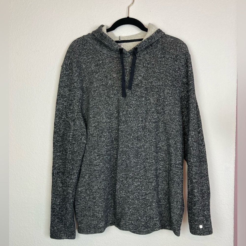 Fabletics Hoodie w/ from side zipper cozy! Black speckled warmer weight